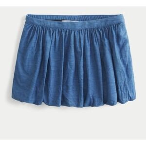 Hollister Denim Bubble Mini Skirt Sz S Built in Shorts, Pockets, Y2K 80s NWT